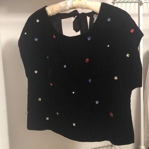 Velvet/gemstone top